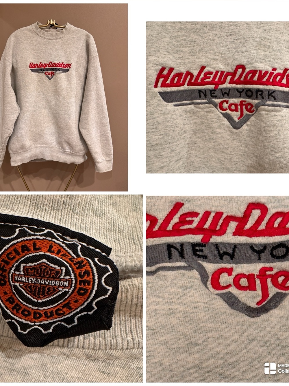 Vintage 90s  Harley Davidson Cafe New York Crewneck Sweatshirt